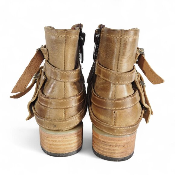 Freebird by Steven Belfast Leather Ankle Boots Women's 6 Cream - Picture 5 of 11